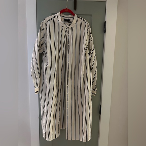 Lauren by Ralph Lauren Striped Cotton belted Doby shirt dress - Picture 4 of 4